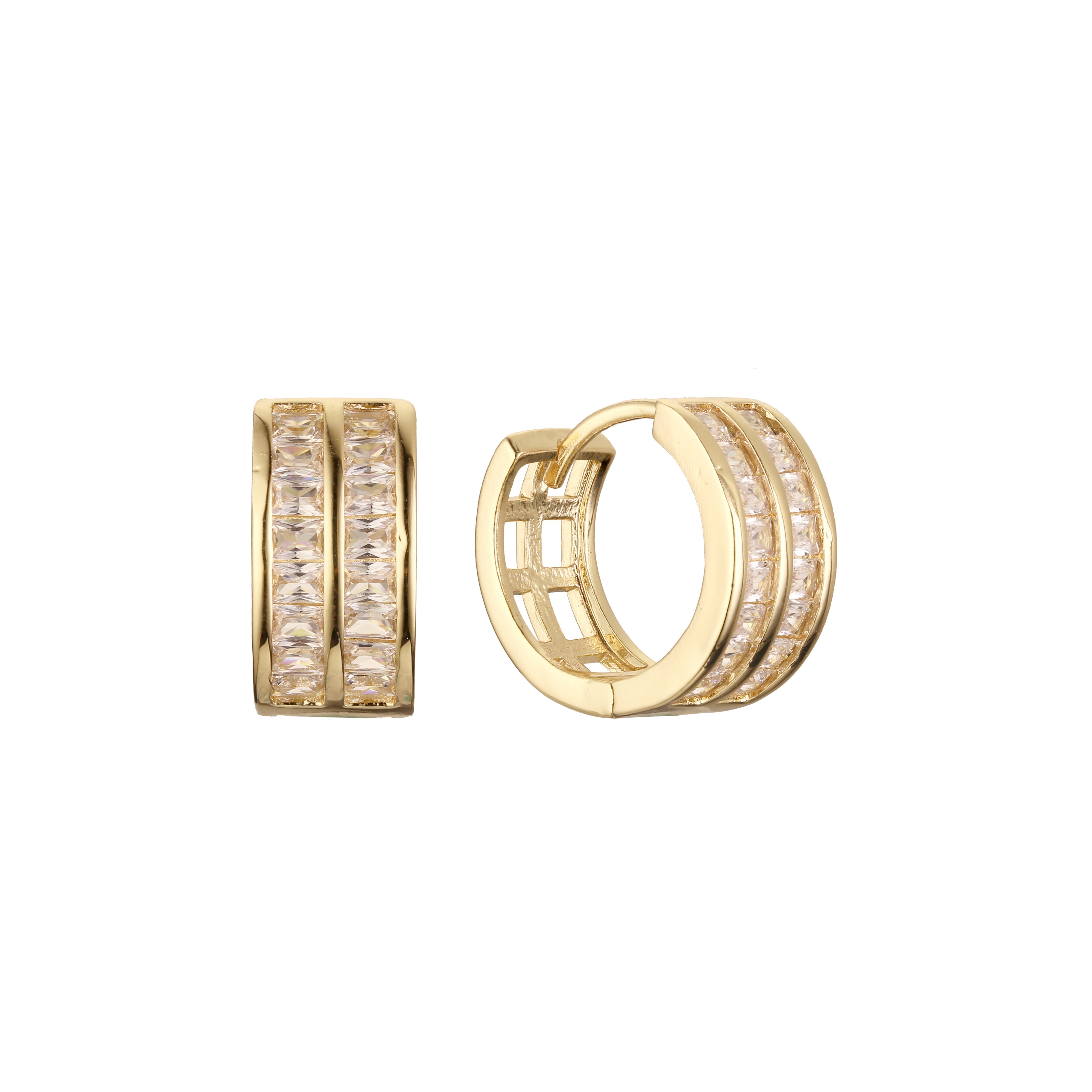 Huggie earrings in 14K Gold, Rose Gold plating colors