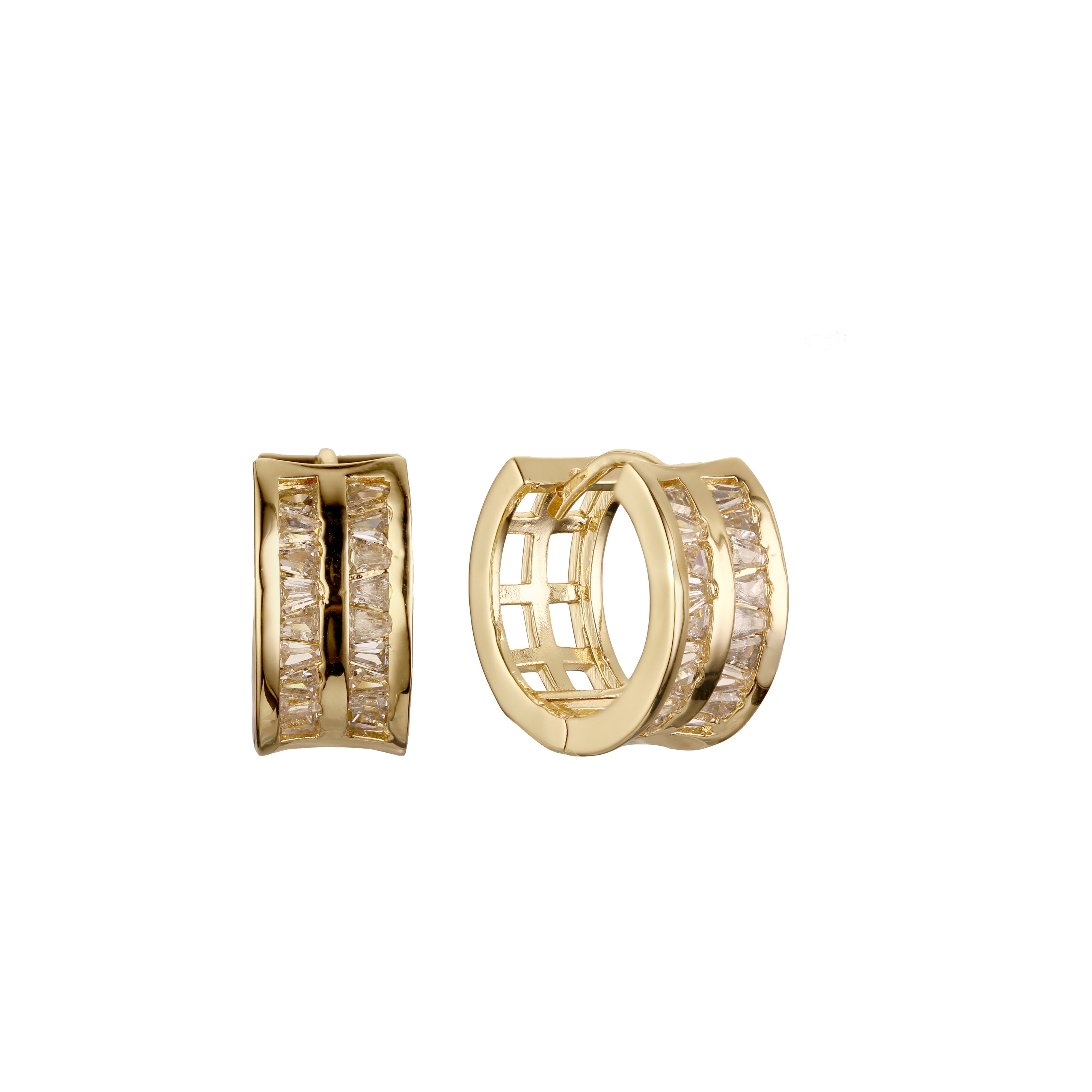 Huggie earrings in 14K Gold, Rose Gold plating colors