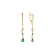 Elegant Cluster emerald 14K Gold, Rose Gold earrings