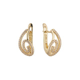 Aretes en Oro 14K, Oro Rosa, baño en dos tonos