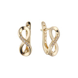 Pendientes Infinity 8 en Oro de 14K, baño de Oro Rosa colores