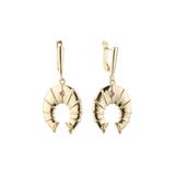 Horseshoe drop earrings in 14K Gold, Rose Gold plating colors