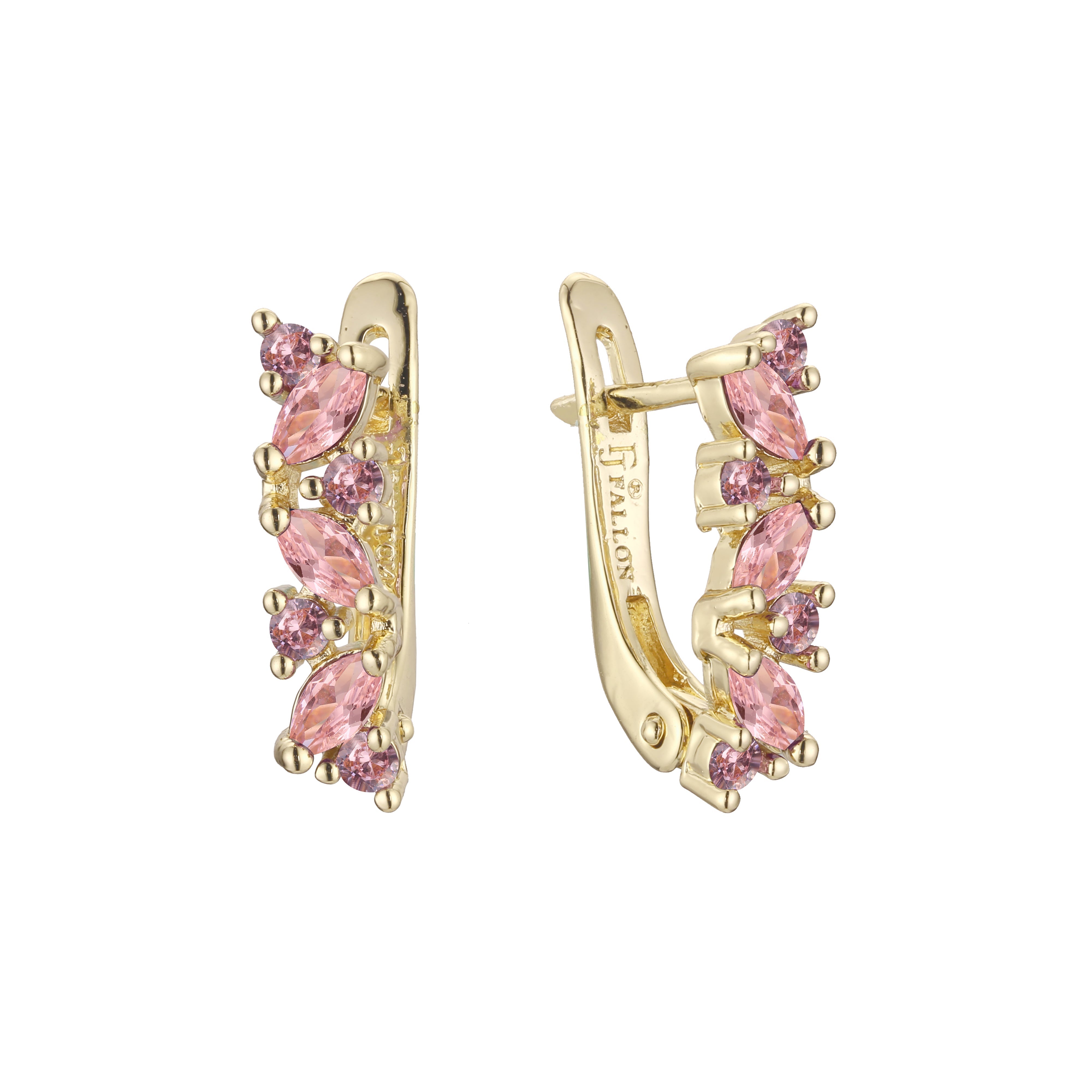 Aretes de racimo en Oro de 14K, baño de Oro Rosa colores