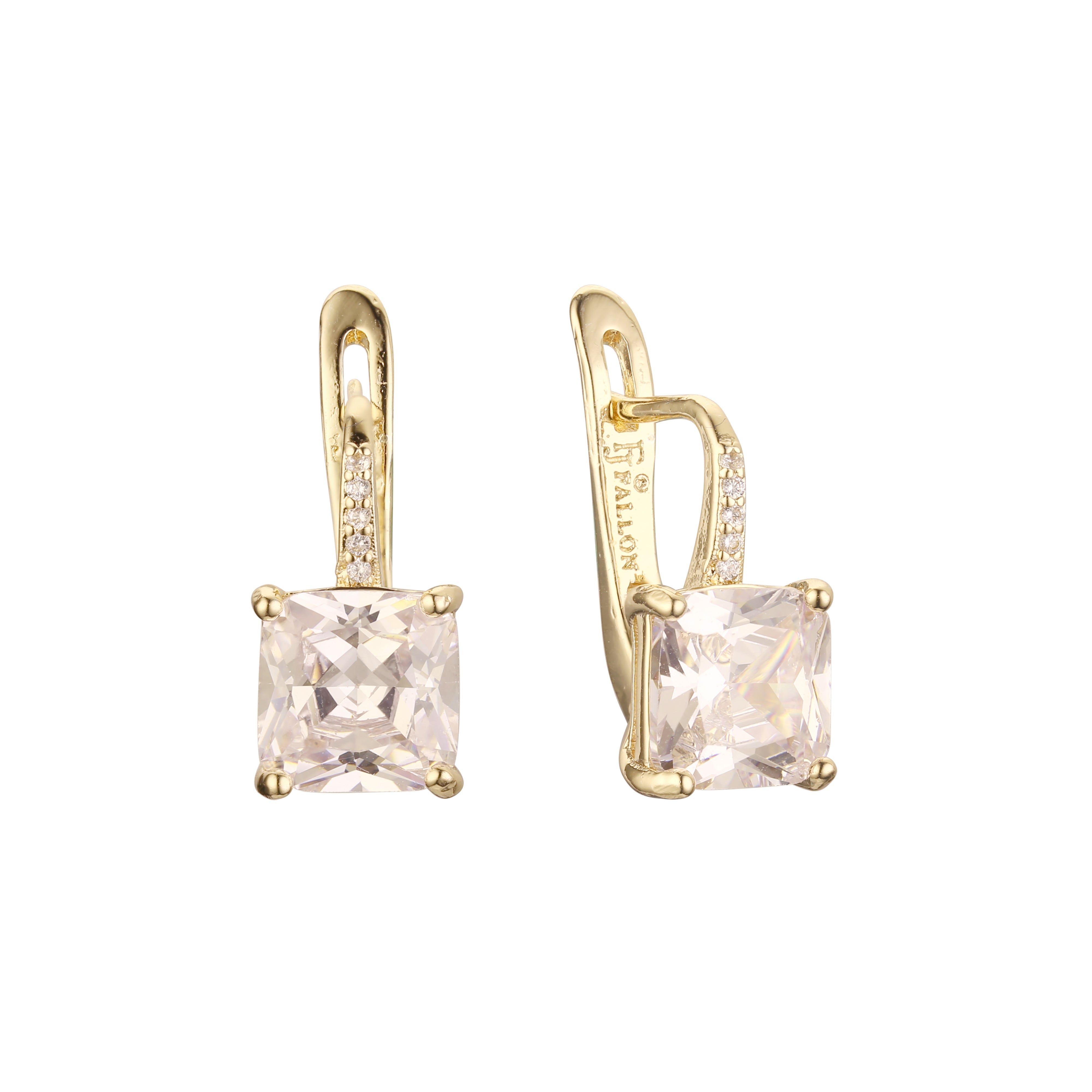 Solitaire earrings in 14K Gold, Rose Gold, two tone plating colors