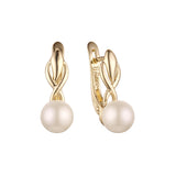 Aretes de perlas en Oro 14K, Oro Rosa, baño en dos colores