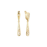 Aretes colgantes en Oro de 14K, baño de Oro Rosa colores