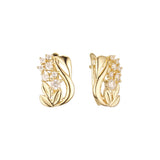 Pendientes Hojas en Oro de 14K, baño de Oro Rosa colores