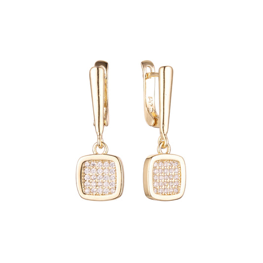 Aretes en Oro 14K, Oro Rosa, baño en dos tonos