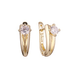 Solitaire earrings in 14K Gold, Rose Gold, two tone plating colors