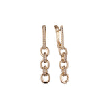 Aretes de eslabones de cadena en Oro 14K, oro rosa, baño de dos colores