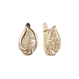 Aretes en Oro 14K, Oro Rosa, baño en dos tonos