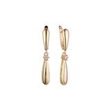 Aretes en forma de lágrima en Oro 14K, oro rosa, baño de dos tonos