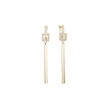 Pendientes altos en Oro de 14K, baño de Oro Rosa colores