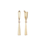 Tall solitaire earrings in 14K Gold, Rose Gold plating colors