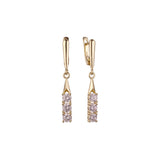 Tall cluster drop earrings in 14K Gold, Rose Gold plating colors