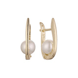 Pearl earrings in 14K Gold, Rose Gold plating colors