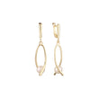 Aretes colgantes de perlas en Oro 14K, colores baño de oro rosa