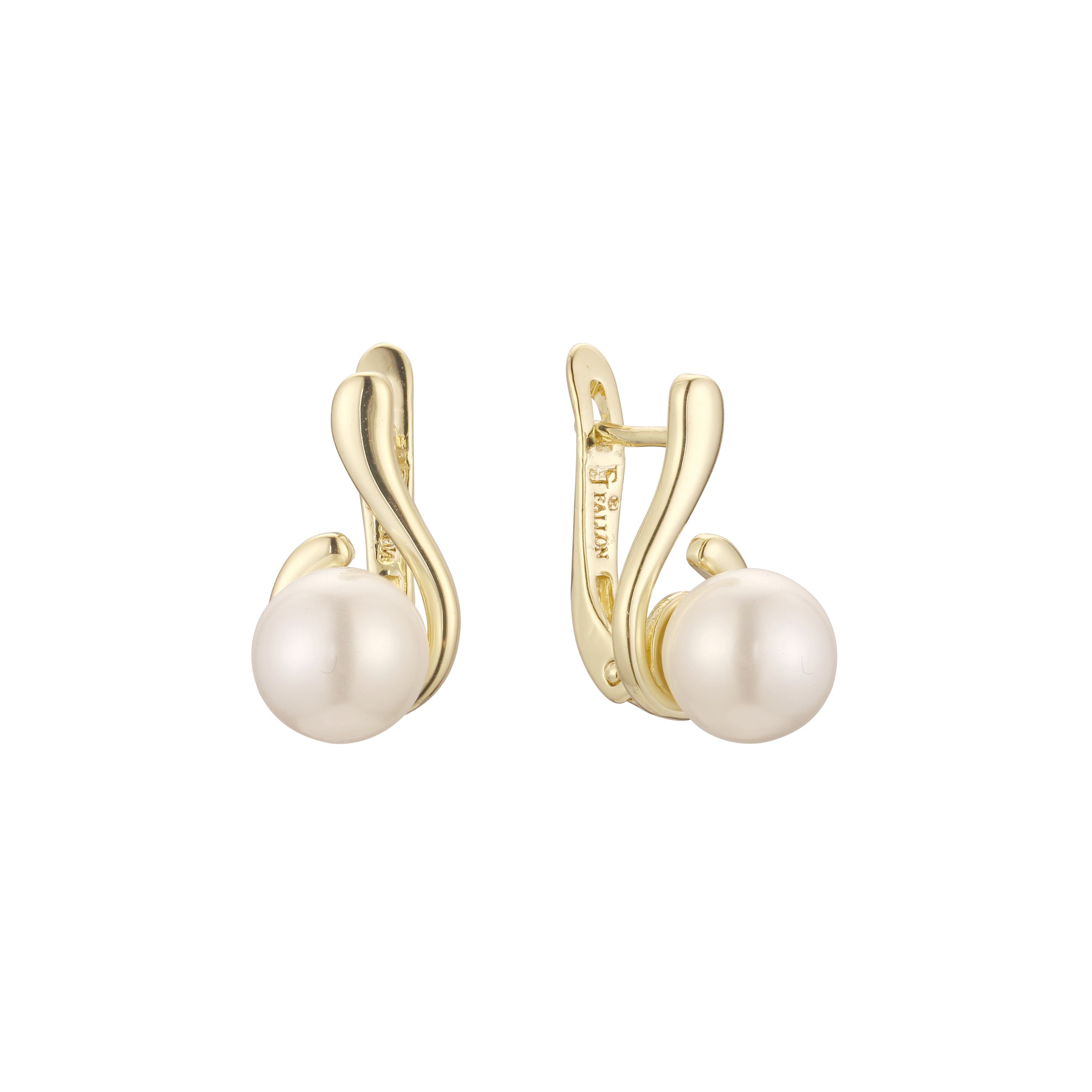 Aretes de Perlas en Oro de 14K, colores baño de Oro Rosa