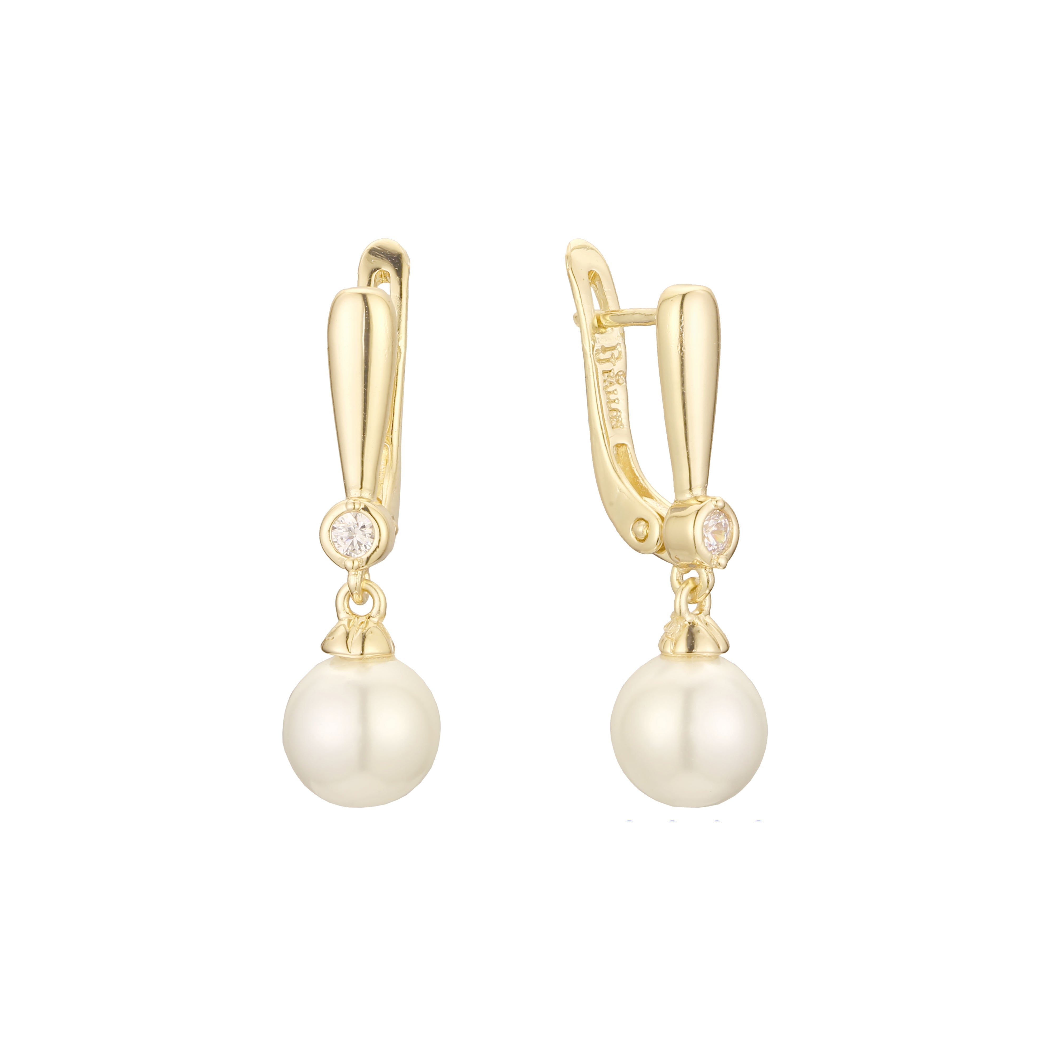 Aretes de Perlas en Oro de 14K, colores baño de Oro Rosa