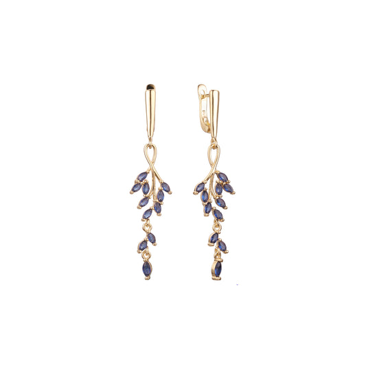 Life tall cluster drop earrings 14K Gold, Rose Gold plating colors