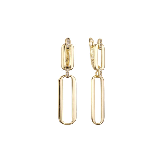 Paperclip earrings in 14K Gold, Rose Gold, two tone plating colors