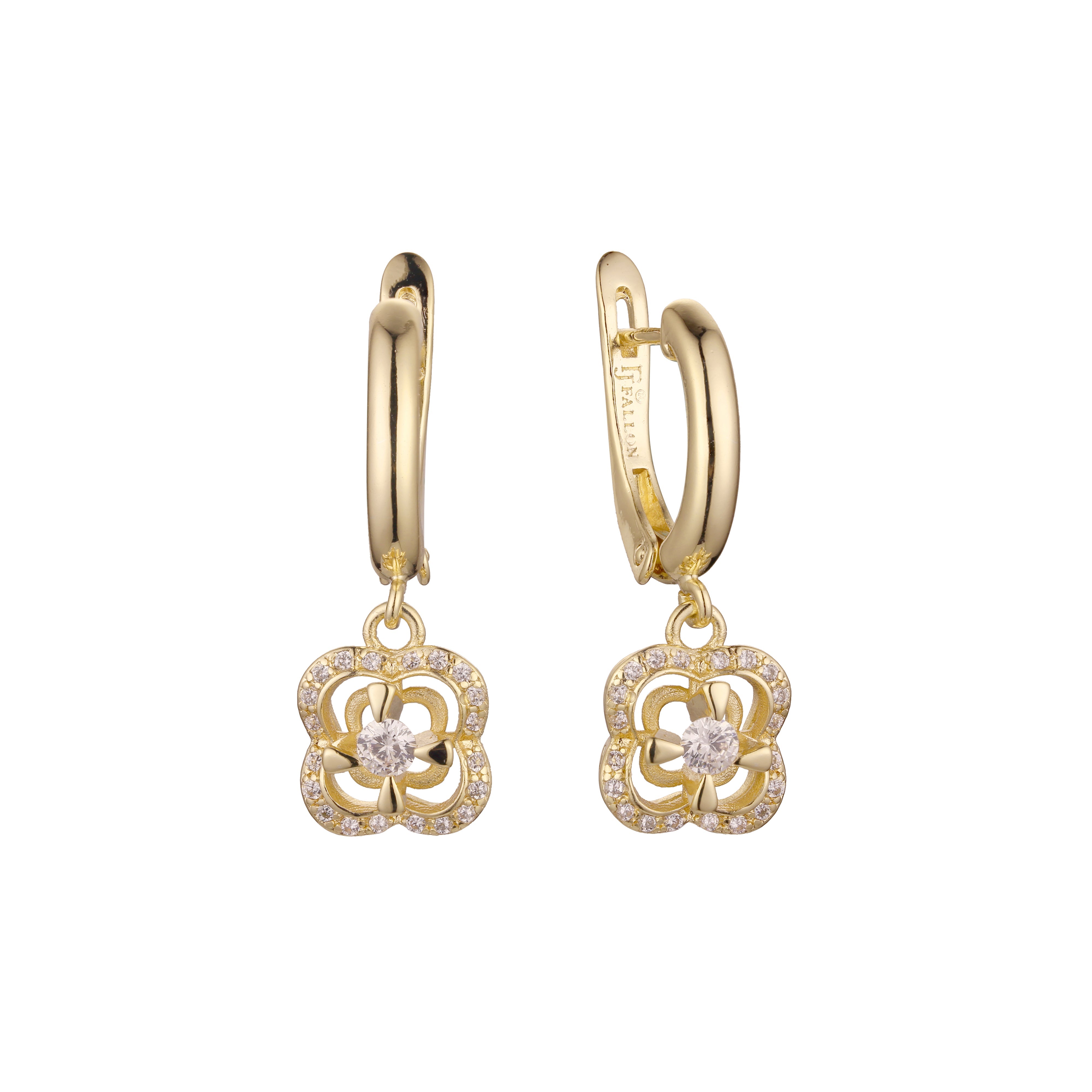 Flower earrings in 14K Gold, Rose Gold, two tone plating colors