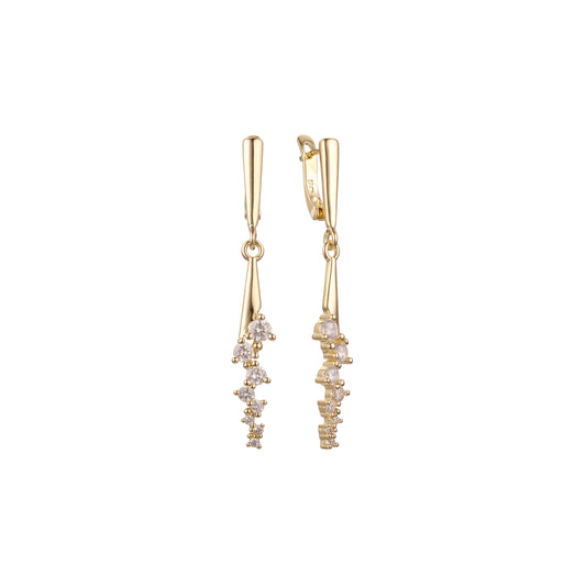 Tall earrings in 14K Gold, Rose Gold, two tone plating colors