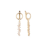 Aretes colgantes de racimo en Oro 14K, colores baño de oro rosa