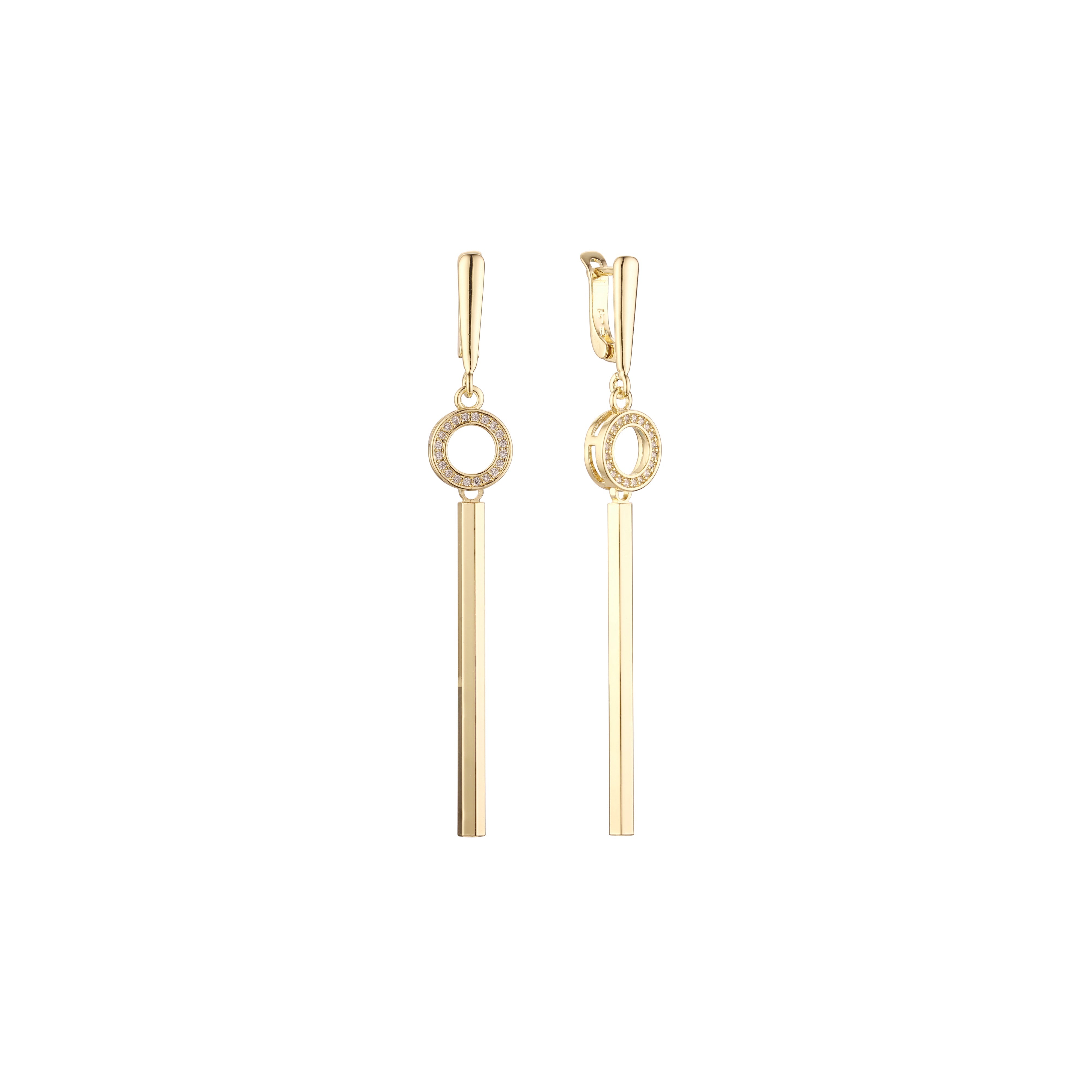 Aretes de racimo en Oro de 14K, Oro Rosa, baño de dos colores