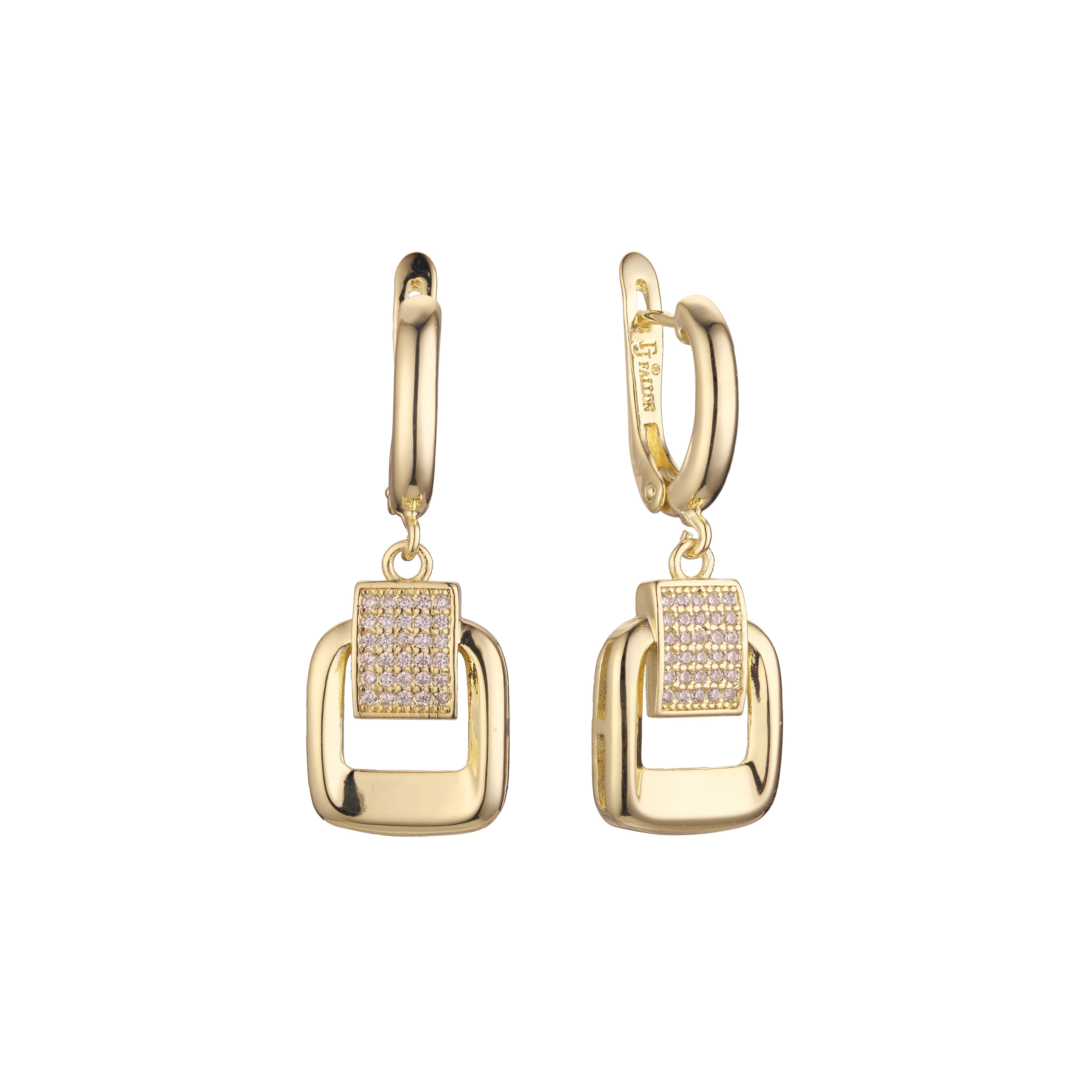 Aretes en Oro 14K, Oro Rosa, baño en dos tonos