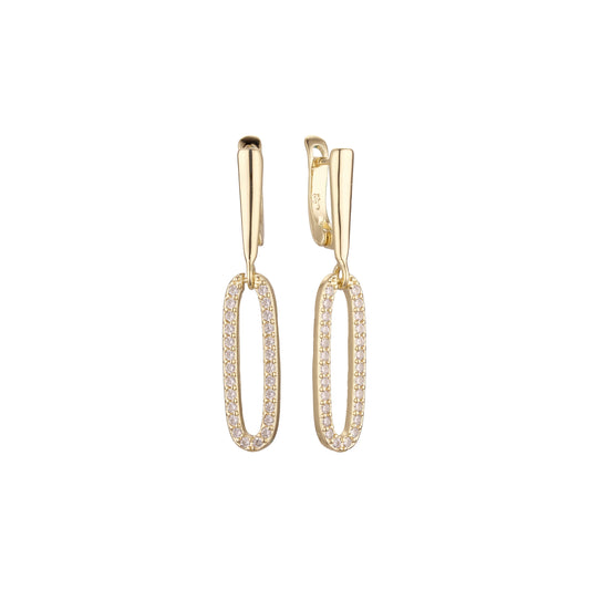 Aretes de clip en Oro 14K, oro rosa, baño de dos colores