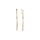 Aretes colgantes de racimo alto en Oro 14K, oro rosa, baño de dos tonos