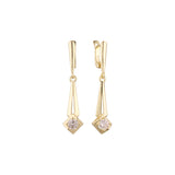 Solitaire earrings in 14K Gold, Rose Gold, two tone plating colors