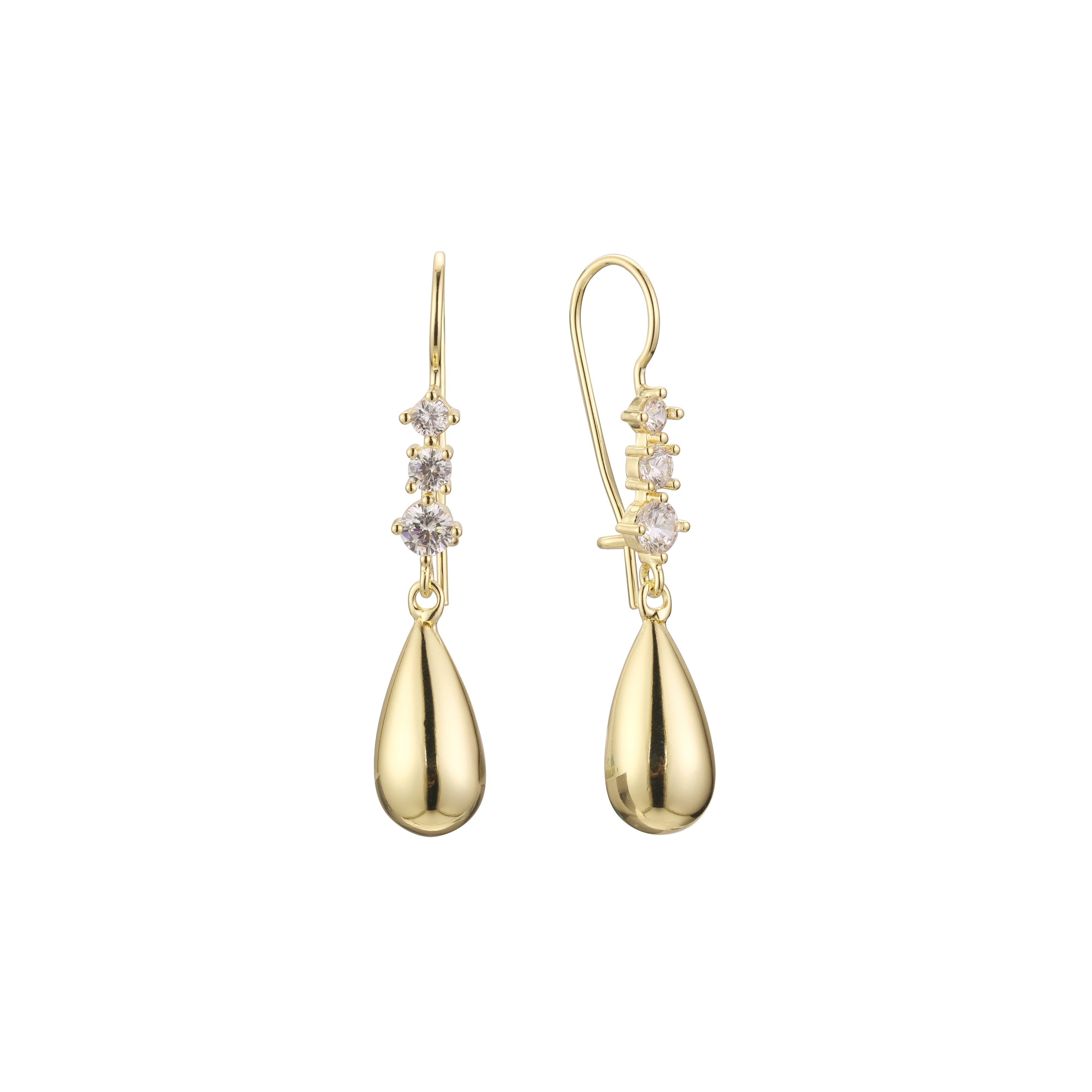 Aretes de racimo de gancho de alambre en Oro 14K, colores de baño de oro rosa