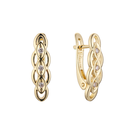 Cluster earrings in 14K Gold, Rose Gold, two tone plating colors