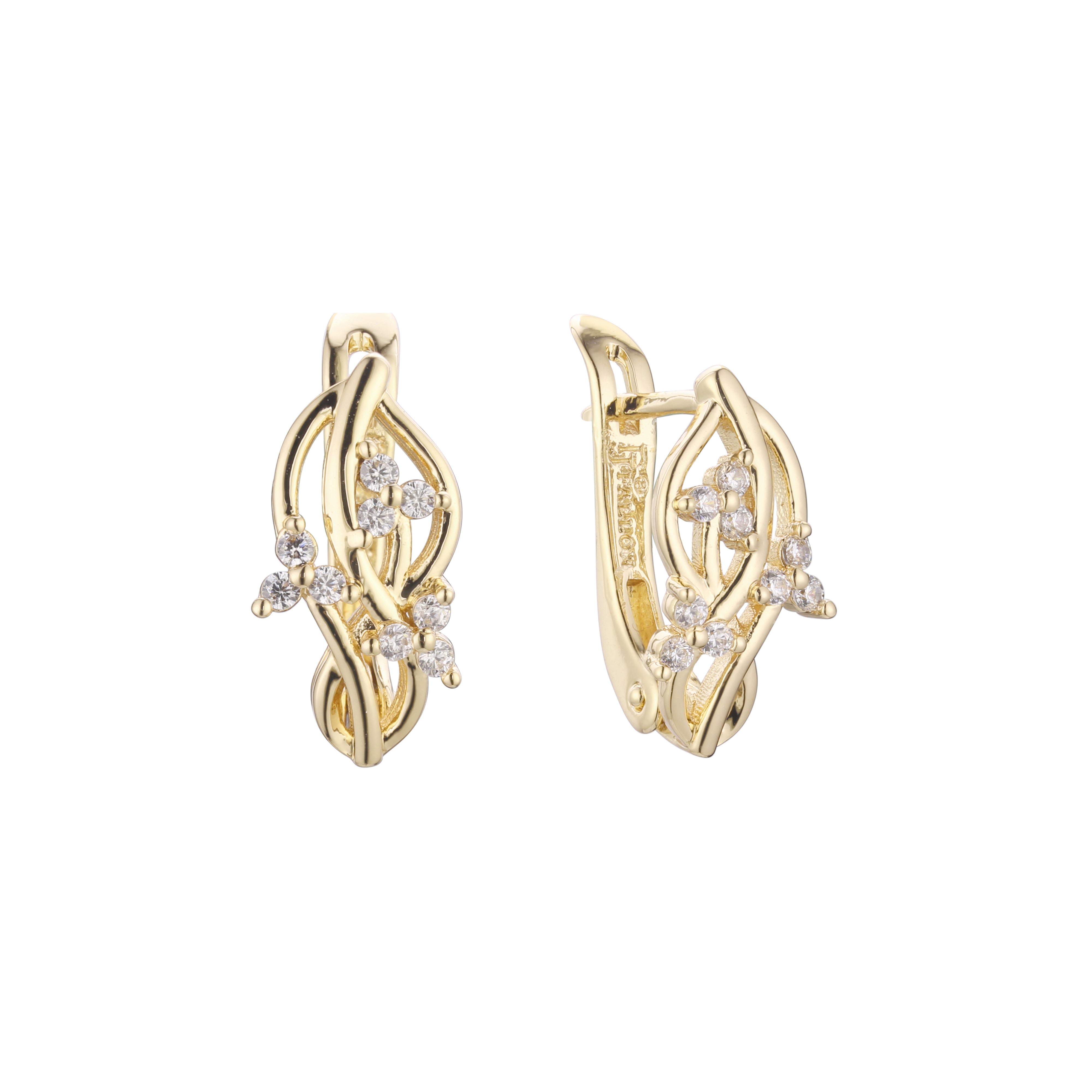 Life cluster leaves earrings in 14K Gold, Rose Gold plating colors