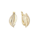 Leaves cluster earrings in 14K Gold, Rose Gold, two tone plating colors