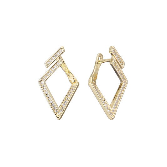 Aretes de racimo en Oro de 14K, Oro Rosa, baño de dos colores