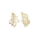 Leaves solitaire earrings in 14K Gold, Rose Gold, two tone plating colors