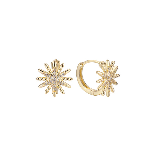 Aretes estrella huggie en Oro de 14K, baño de Oro Rosa colores