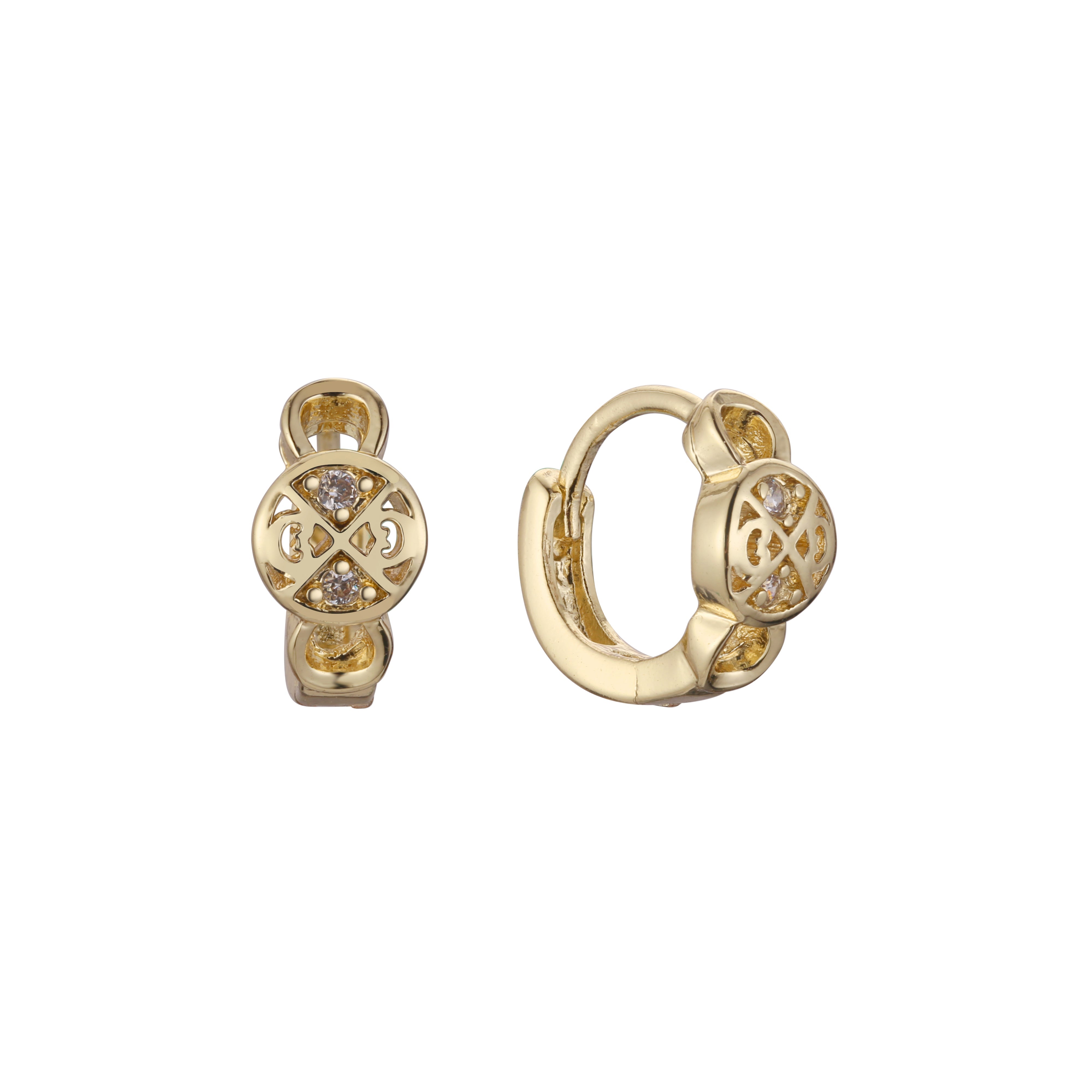 Pendientes Huggie niño en Oro de 14K, baño de Oro Rosa colores