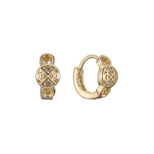 Huggie child earrings in 14K Gold, Rose Gold plating colors