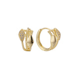 Aretes Huggie en Oro de 14K, baño de Oro Rosa colores