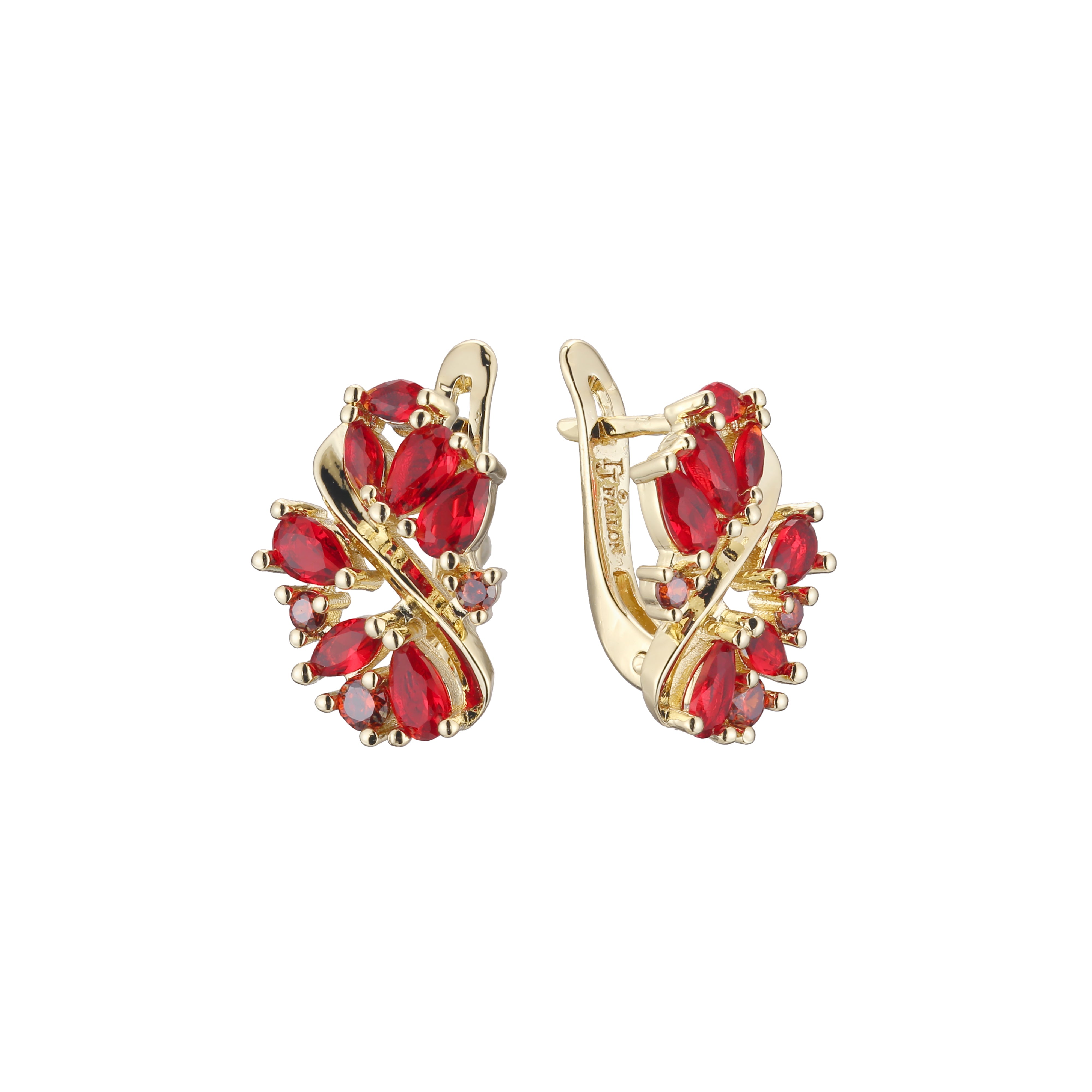 Aretes de racimo en Oro de 14K, baño de Oro Rosa colores