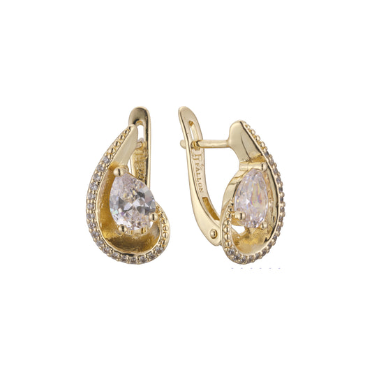 Solitaire earrings in 14K Gold, Rose Gold plating colors