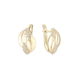 Leaves cluster earrings in 14K Gold, Rose Gold, two tone plating colors