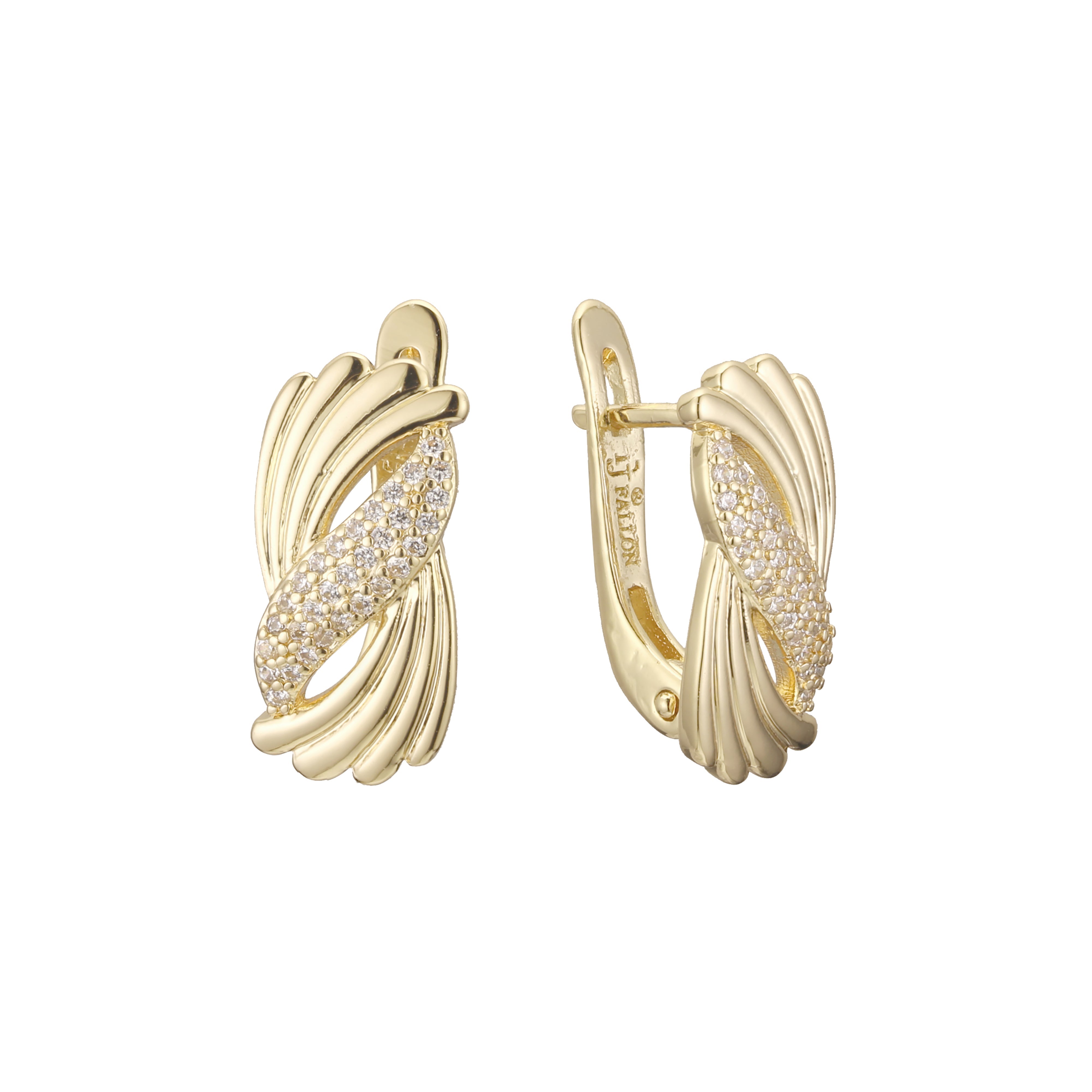 Aretes en Oro 14K, Oro Rosa, baño en dos tonos