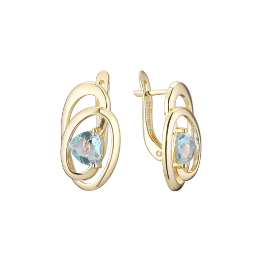 Solitaire earrings in 14K Gold, Rose Gold plating colors