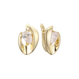 Solitaire earrings in 14K Gold, Rose Gold plating colors