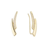 Slim designed crawler earrings in 14K Gold, Rose Gold plating colors